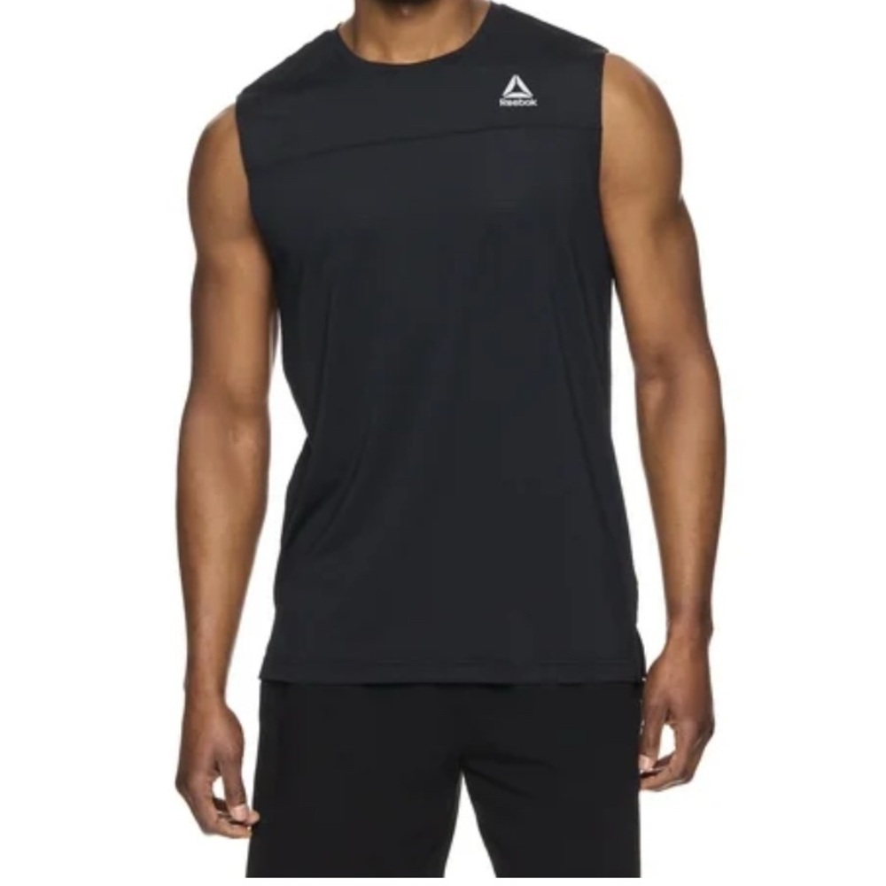 Reebok Men's Black Sleeveless Basketball Muscle Gym Tank Top